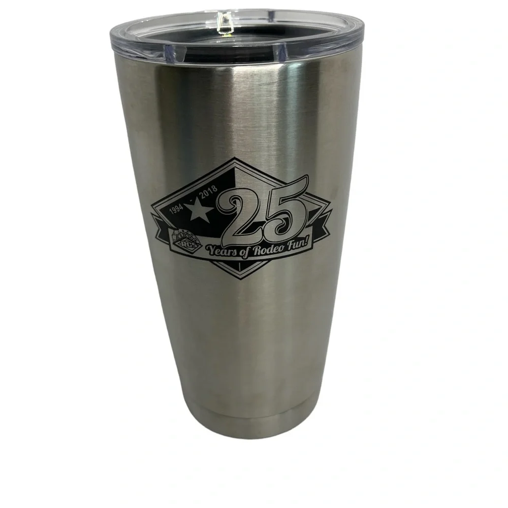 YETI Tumbler Rodeo 25 Years Of Rodeo Fun Stainless 16oz Rambler Magslider Lid VG